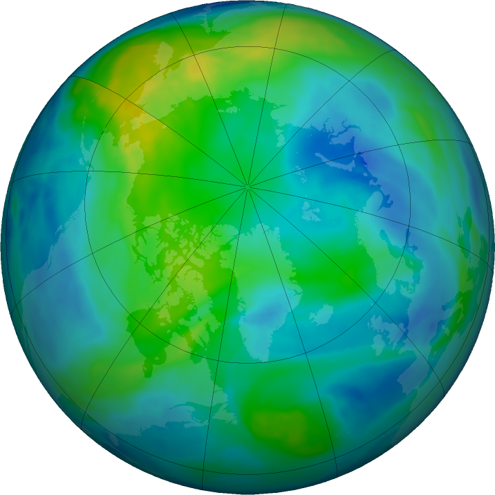 Arctic ozone map for 28 October 2017